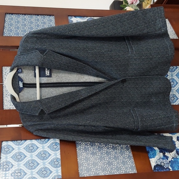 Land's End Sweater Blazer, Size 1X, NWT Herringbone Pattern - Picture 3 of 7